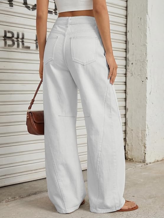 Trendy Queen Women's High Waisted Wide Leg Jeans – Barrel Baggy Pants